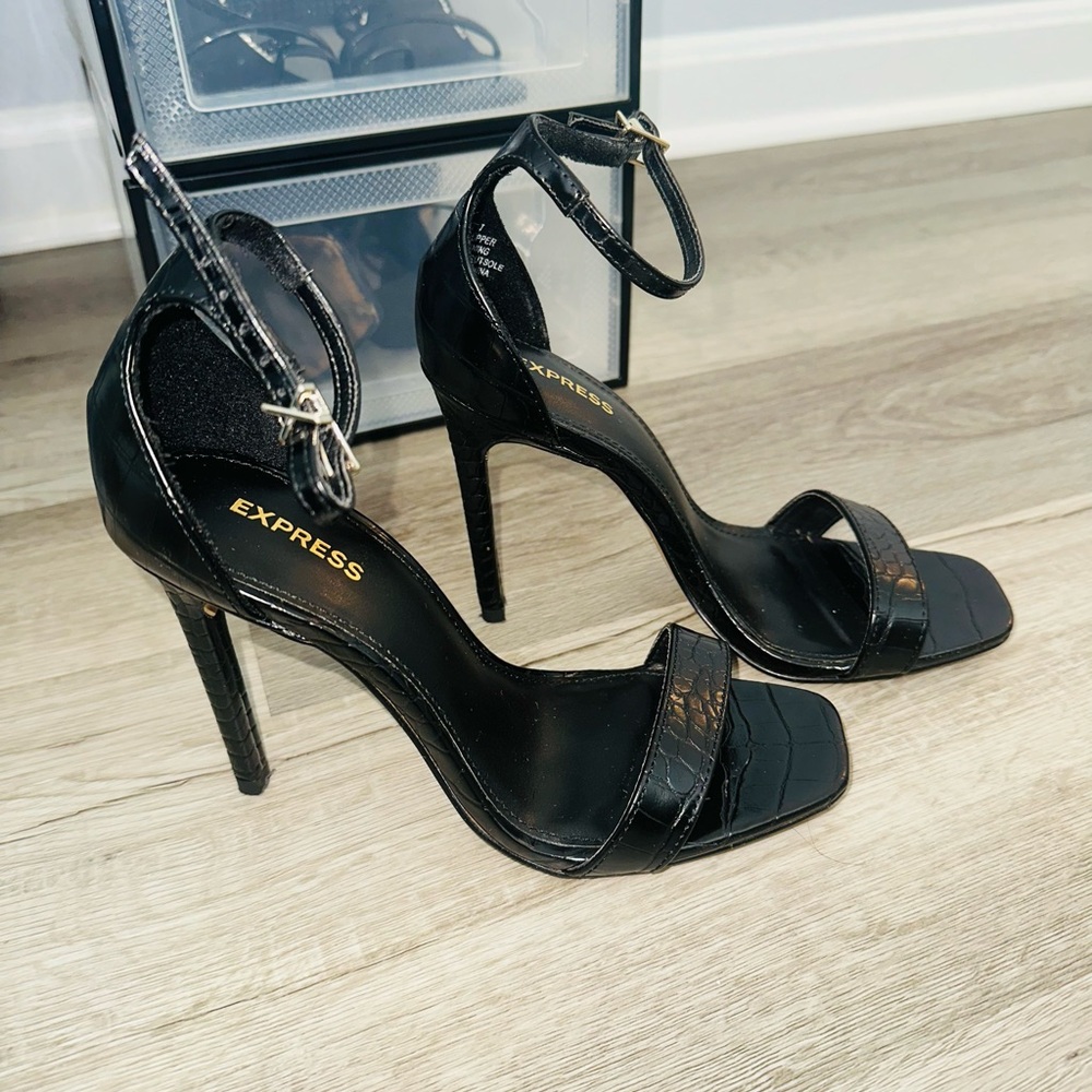 Express Black Strappy Heels